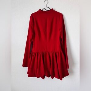 Chic Long Sleeve Red Dress